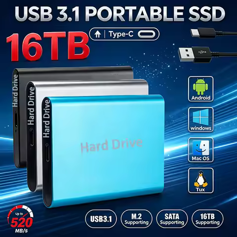 Slim Portable 1TB Hard Drive External SSD High Speed Storage Device for Notebook Laptop - Reliable 4