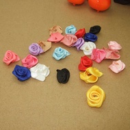 1.5cm Simulation Polyester Rose Head Fake Flower Fabric Silk Cloth Flower Head 5pcs/Pack High Simula
