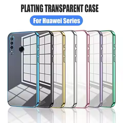 P 30 20 40 50 Luxury Plating Transparent Case For Huawei P30 Lite P20 P40 P50 P60 Pro Silicone Clear