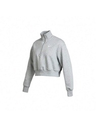 เสื้อกันหนาวผู้หญิง AS W NSW PHNX FLC QZ CROP สวมขึ้นหัว เสื้อกันหนาว/เสื้อกันหนาวคอปก DQ5768-063