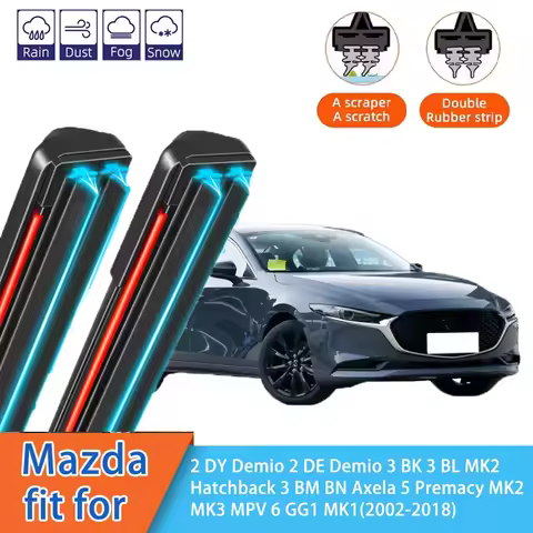 For Mazda 2DY Demio 2DE Demio 3BK 3BL 3BM 6GG1 5Premacy Front Windscreen Wipers Double Rubber Car Wi