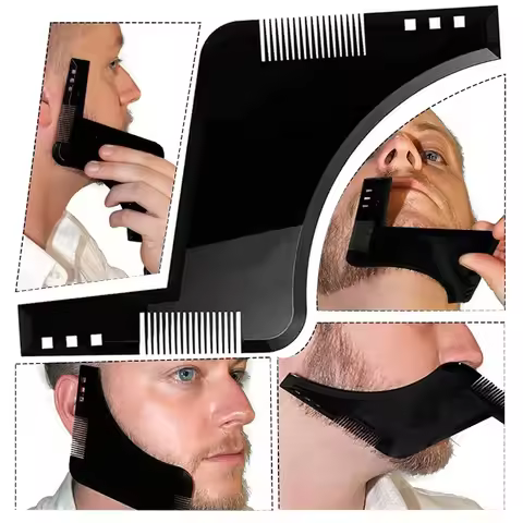 Men Beard Comb Beard Care Template Beard Brush Moustache Moulding Comb For Hair Beard Trimmer Salon 