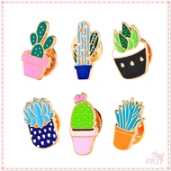 ♥ Cartoon Cactus - Succulent Plants Brooches ♥ 1Pc Pot Culture Creative Doodle Enamel Backpack Button Pin Badges