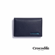 Crocodile 鱷魚皮件/名片夾/真皮名片夾/3卡夾/Oxford牛津系列/0103-11106-黑藍兩色/ 黑色