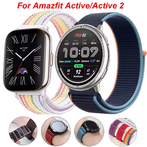 22mm 20mm Nylon Loop For Amazfit Active/Active 2 Watchband Strap For Amazfit NEO GTR 42 47mm Band Bi