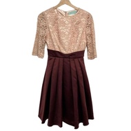 Aimer Dress Knee-length beige Bordeaux Lace Women Direct from Japan Secondhand