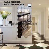 [MAXI] Hexa 1set 5pcs - Mirror DROMMARE Plastic Sticker Paste Wallpaper Glass Bathroom/Bedroom Polycarbonate Mirror