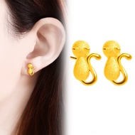 [Yuanda Jewelry] Gold 9999 {Cute Cat} Pure Earrings-Pure 9999 National Standard 5-0025