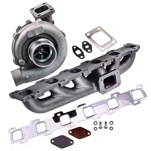 T3 T4 Turbo Turbocharger Oil Cold Universal for 1.5L to 2.5L 4/6 cyl 400+ HP+Manifold for Nissan TD4