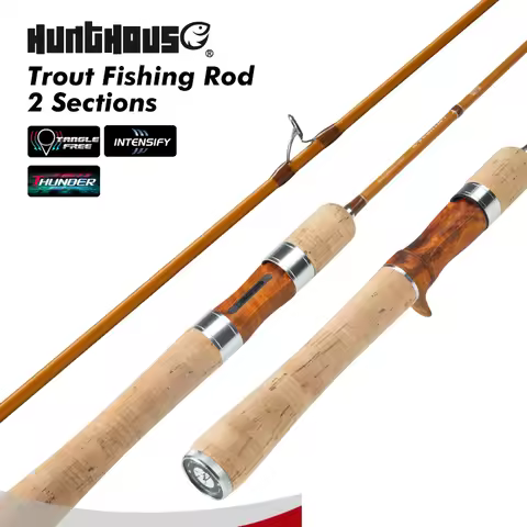 Hunthouse UL Trout Fishing Rod 7+1 Guide Spinning Ultra Light Lure WT 0.2-0.8g 1.65m Carbon Fiber 0.