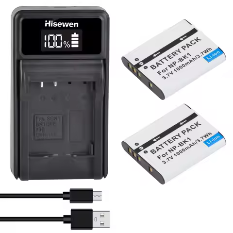 NP-BK1 NP BK1 Bateria 1000mAh Battery +LED USB Charger For Sony Cybershot S780 S950 S980 W190 W370 W