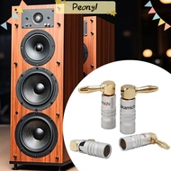 PDONY 90 Degree Banana Plug, Right Angle Gold-Plated Video Speaker Adapter, Nakamichi Banana Plug Speakers Amplifier 90 Degree for Speaker Wire Banana Connectors