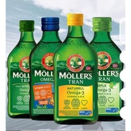 Ready Stock Available EXP 2025 Mollers Natural Omega 3 Cod Liver Fish Oil 250ml Moller's Tran Lemon 