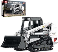 Reobrix RC Bobcat Skid Steer Loader, Building Block Toy with Cab Light, Engineer Tracking Vehicle, H