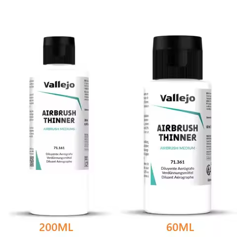 Vallejo - Airbrush Thinner for Acrylic Paints 60 ml (2.02 fl.oz.)/200 ml. (6.76 fl.oz.)
