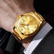 【快速出貨】真鑽機械錶防水3199歐品客手錶男士金錶女錶品牌情侶錶瑞士進口