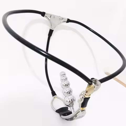 LILUPLAY Female Invisible Chastity Belt Stainless Steel Adjustable BDSM Slave Underwear with Vaginal
