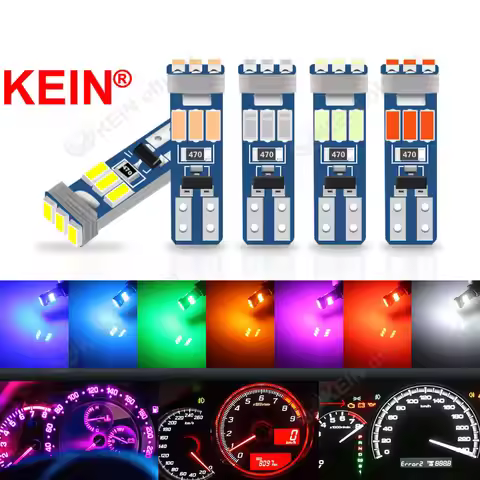 KEIN 8PCS T5 Led W3W Meter Bulb Instrument Dash Lights 73 74 17 27 Car Interior Neo Wedge Dashboard 