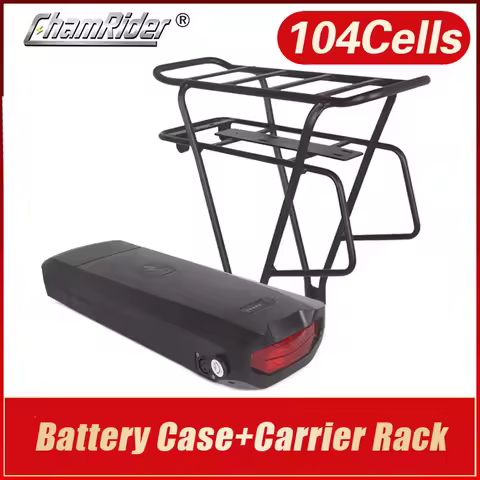 Electric Bike Battery Box, Ebike Battery Case,Double Layer,Luggage Rack,5V,USB,10S10P, 13S9P, 14S8P,