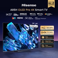 Hisense A85H OLED Smart TV 55 65 inch | 120Hz Native | Dolby Vision IQ &amp; Atmos | HDR 10+ | 60W audio system | IMAX Enhanced | HDMI 2.1 (eARC) | Wifi 6 | ADM FreeSync Premium | MEMC VRR ALMM | Filmmaker mode | Swivel Stand [New]