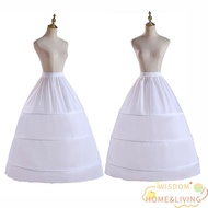 WISDOM Petticoat, 3-Hoops Long Underskirt Crinoline,  Ball Gown Petticoats