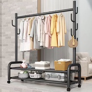 LG Rak baju gantung besi Rak gantungan baju berdiri Stand hanger display butik bazar Hitam/Putih