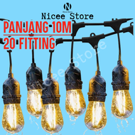 Fitting Lampu Gantung Outdoor 10 Meter 20 Fiting / Waterproof / 10 Meter 10 Fitting LAMPU GANTUNG CA