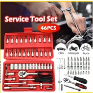 46PCS Chrome Vanadium Bolt Socket 46PC Wrench Screwdriver Bit Set Repairing Kit Tool Set Repair Ratc