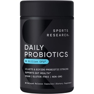 Sports Research Daily Probiotics with Prebiotics, 60 Billion CFU - 30 Vegan Capsules for Gut Health &amp; Digestive Support, Probiotics for Women &amp; Men - Non-GMO Verified &amp; Gluten Free