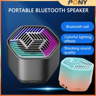 Pony portable wireless Bluetooth speaker portable mini speaker Bluetooth bass TWS Colorful LED light