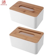 [clarins.sg] Plastic Tissue Box Modern Wooden Cover Paper Home Car Napkins Holder Cases