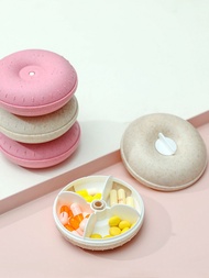 Small pill box / donut sub-package small medicine box mini medicine storage box sealed box with pill