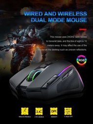 E-YOOSO X-11 無線雙模式遊戲滑鼠 RGB 背光 9 個可編程按鈕連巨集錄製側按鈕  ybmckp E-YOOSO X-11 Wireless Dual Mode Gaming Mouse 