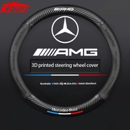 Mercedes Benz AMG Leather Steering Wheel Cover Comfortable and Non-slip For Benz A B C E S Class AMG E200 W210 W203 W124 W204 W211 W123 W205 W212 W203 C200 E350 A180 CLA A45 GLC