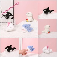AUGUSTINA Orca Plush Keychain, Ocean Series Marine Animal Animal Beluga Plush Keyring, Kawaii Shark 