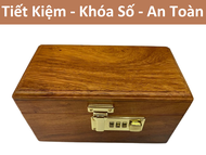 [HCM]Hộp đựng tiền tiết kiệm mini gỗ Hương có khóa số hiện đại
