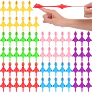 Lenwen 180 Pieces Easter Slingshot Chicken Catapult Toy Flying Chicken Toy Easter Funny Rubber Chick