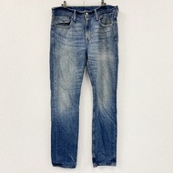 Levi's 牛仔褲，拉鍊門襟，靛藍色，古著。