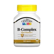 ready stock🍀21st Century, B-Complex Plus Vitamin C, 100 Tablets, B Complex