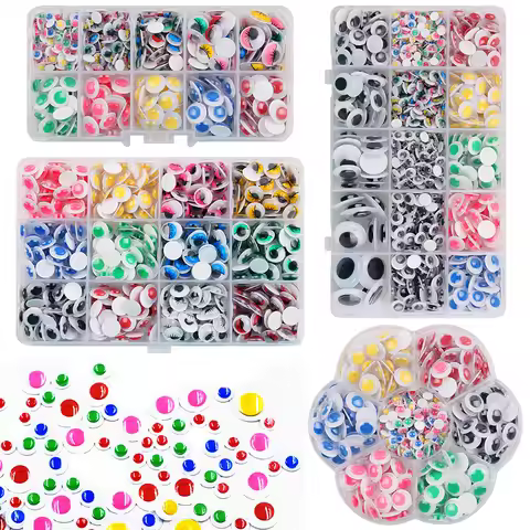 Colorful Plastic Movable Self-Adhesive Eyes For Children DIY Crafts Wiggly Googly Animal Eyeball G07