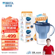 碧然德（brita） 家用净水壶 滤水壶滤芯 MAXTRA+LE 去水垢专家版滤芯 专家版滤芯12枚+海洋壶蓝色（到手1壶13芯）