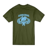 KATUN Tactical Army AIRBORNE SKUL WING Cotton Short Sleeve T-Shirt DTF Screen Printing - Cool Milita