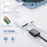 2 合 1 Lightning轉HDMI 1080P 數碼 AV 適配器適用於 Apple iPhone 電視視頻 HDMI 同步屏幕轉換器 gymckp 2 in1 Lightning To HDM