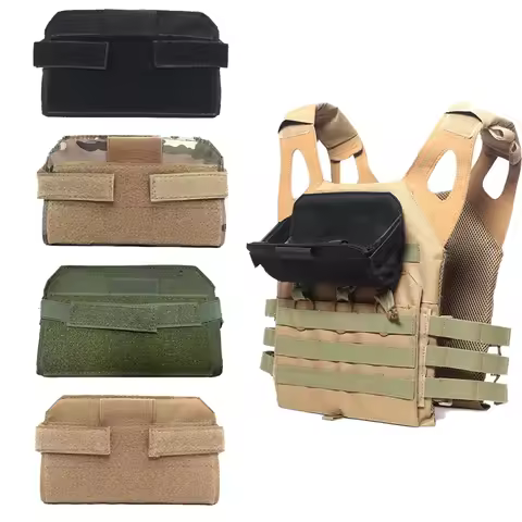 Tactic Molle Outdoor Vest Admin Map Pouch Phone Holder Carrier Front Panel Belt Pack Utility Hunting