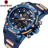 New Arrival Kademan Brand Men's Sports Watch Rubber Strap LED Dual Display Fashion Military Quartz Wristwatch Waterproof