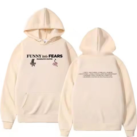 Funny Little Fears Album Damiano David World Tour 2025 Harajuku Hoodie Unisex Hip-hop Pullove Winter