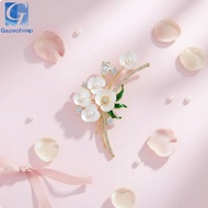 [Gazechimp] Enamel Brooch Artistic Flower Pin Crystal Embellished Brooch Corsage for Women Gift Acce