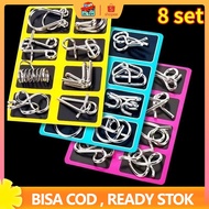 8IN1 Metal Puzzle Brain Game Sharpener Magic Toy Tricks Unlock Puzzle
