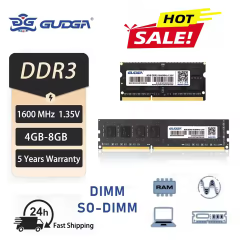 GUDGA Memoria DDR3 4GB 8GB RAM 1600MHz Desktop RAM 1.5V 1.35V 240 pin DIMM for Laptop SO-DIMM Notebo