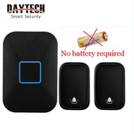 US Plug (24 hour ship) Daytech ออดประตูไร้สาย ไม่ต้องใช้แบตเตอรี่ กันน้ํา ปลั๊ก US ระยะ 150 เมตร 60 